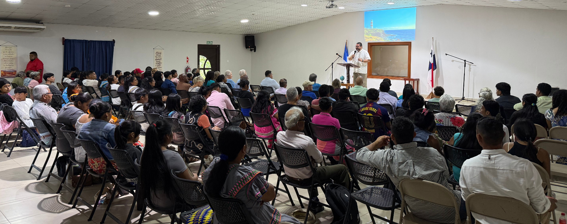 Congregation gathered for worship in Chiriquí, Panama